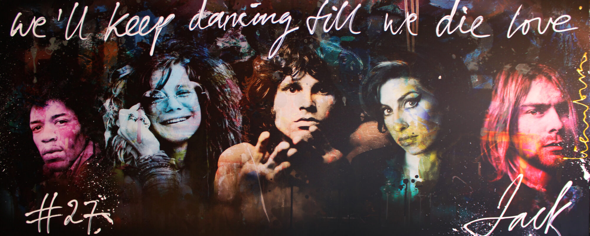 Modern pop art schilderij - WE'LL KEEP DANCING TILL WE DIE LOVE - Jacksart - 120x160