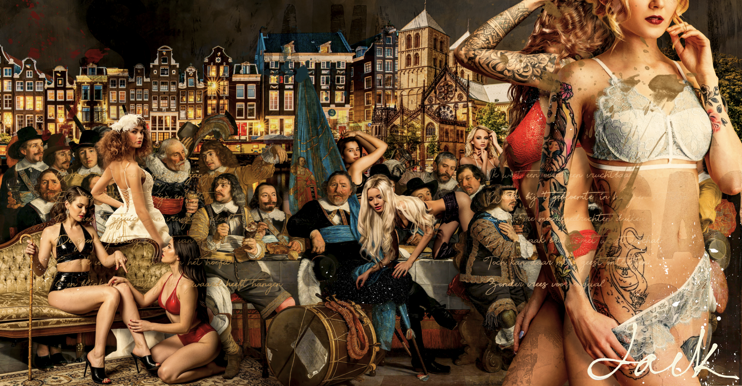 The Forgotten Guests - 100x200 Modern pop art schilderij - The Forgotten Guests - Jacksart - 100x200